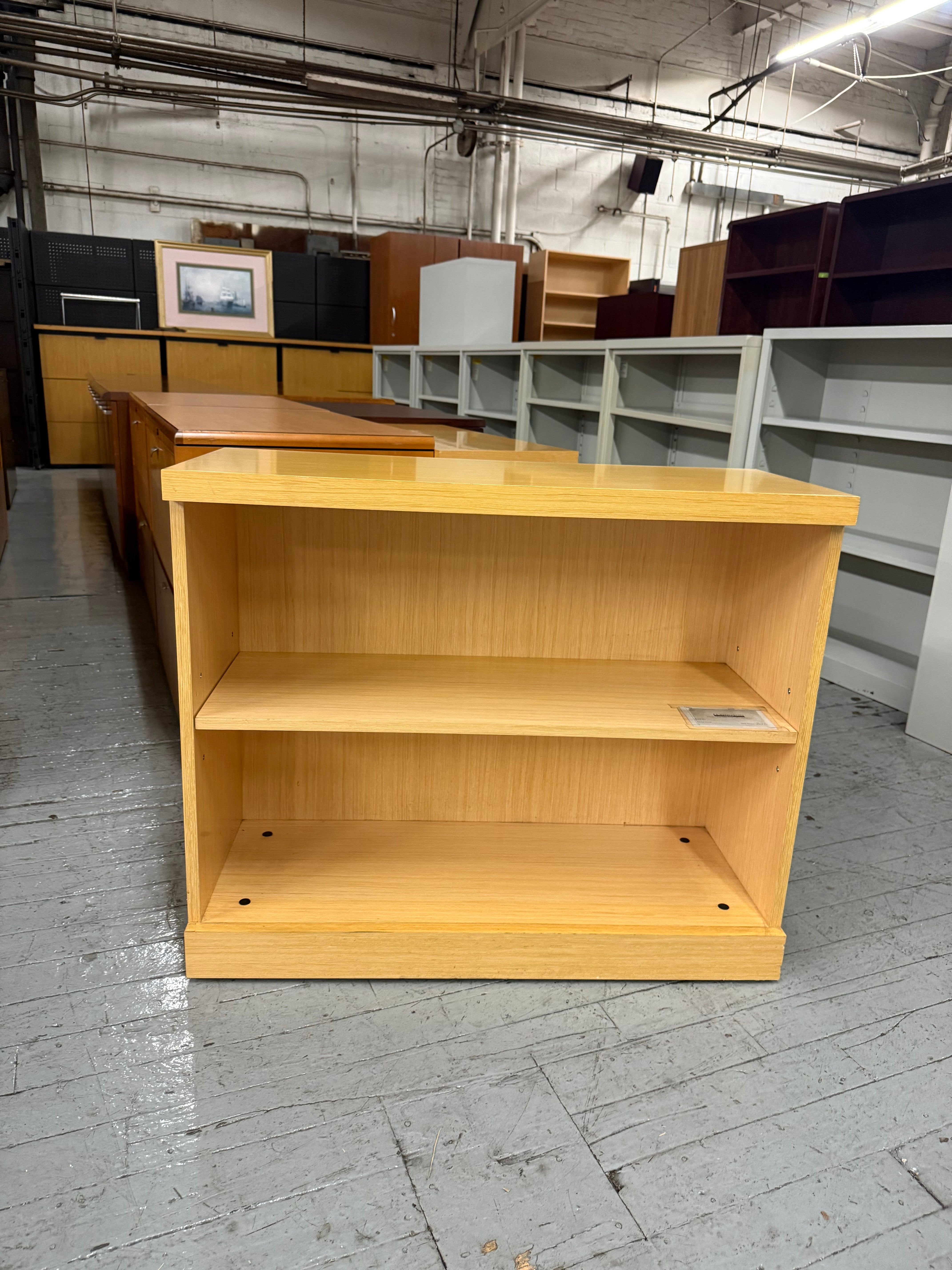 2-Shelf Honey Maple Laminate Bookcase -T23