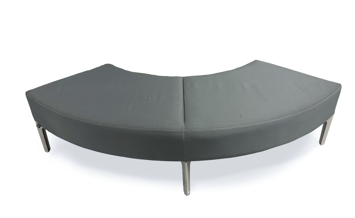 A rounded sofa.