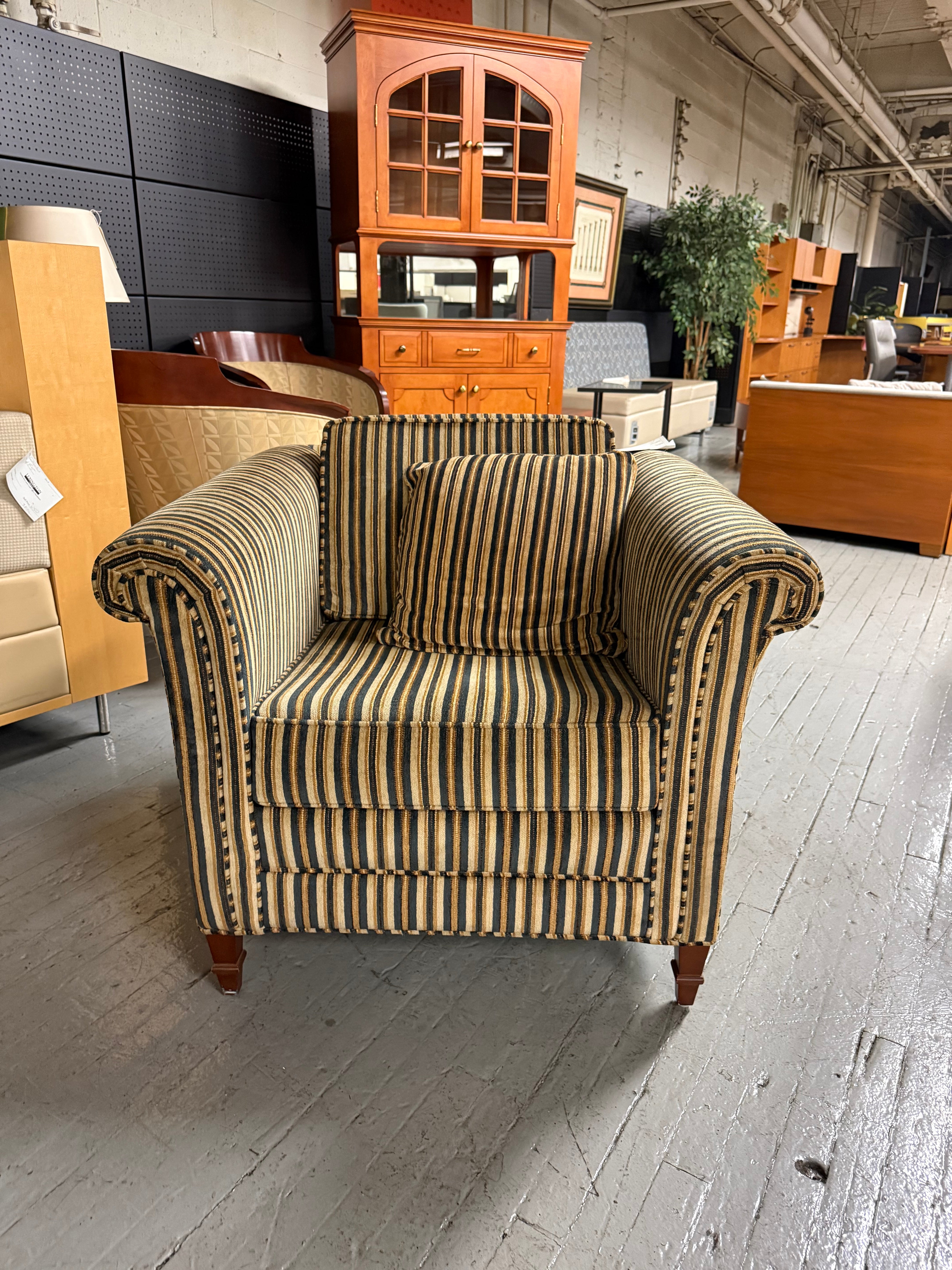 Classic Striped Lounge Chair -F16