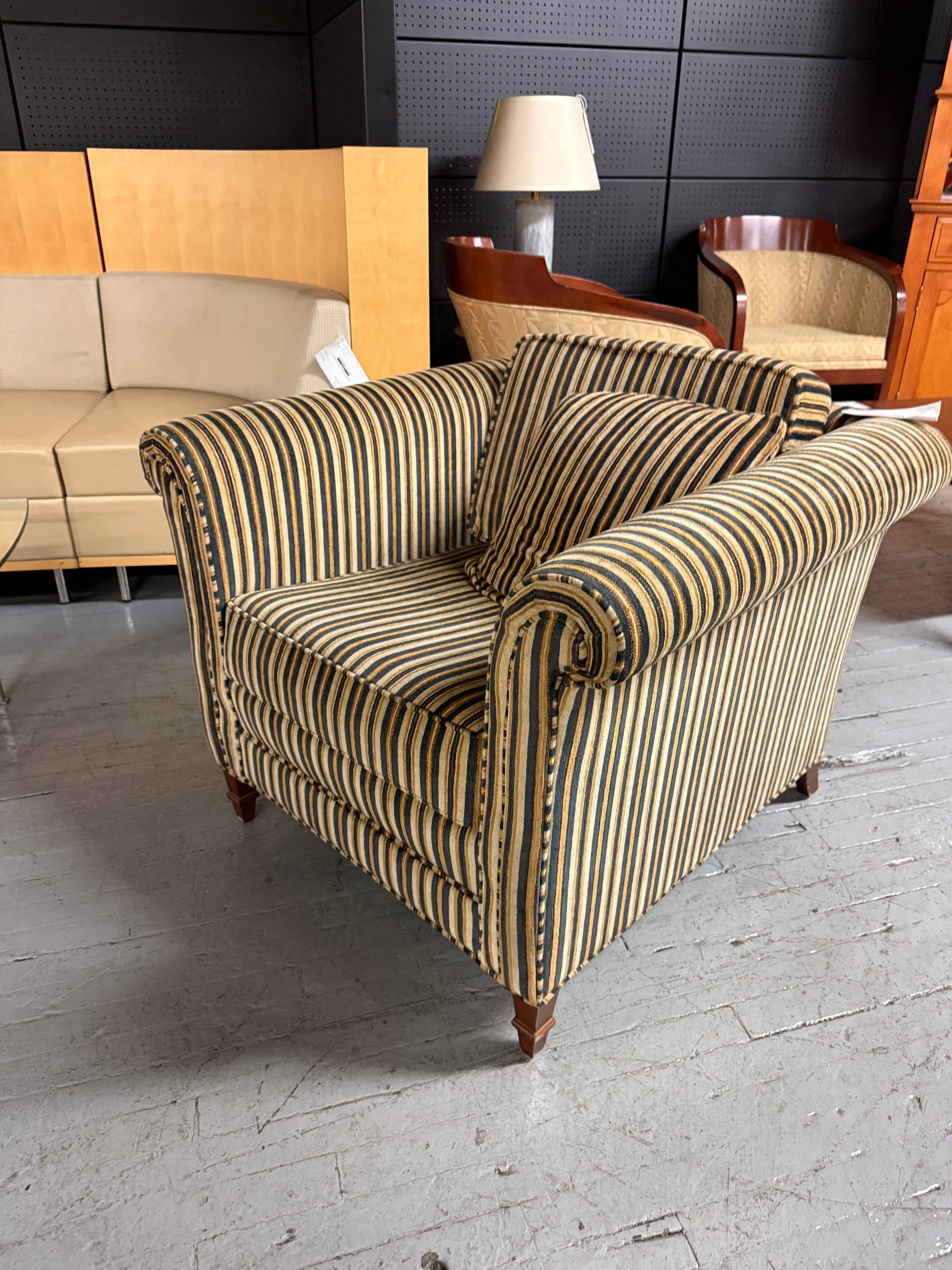 Classic Striped Lounge Chair -F16