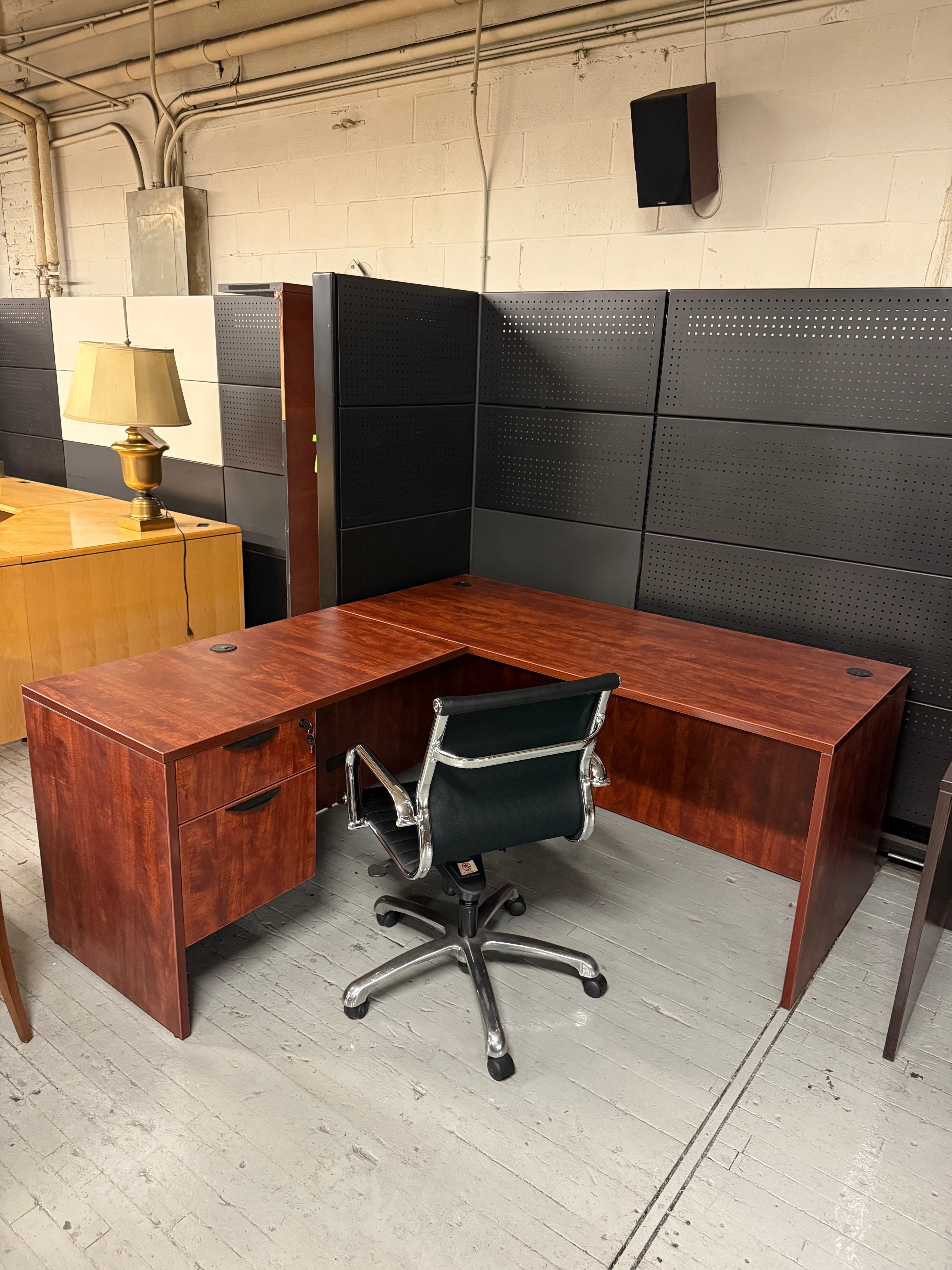 OTG Mahogany Desk with Left-Hand Return -L48
