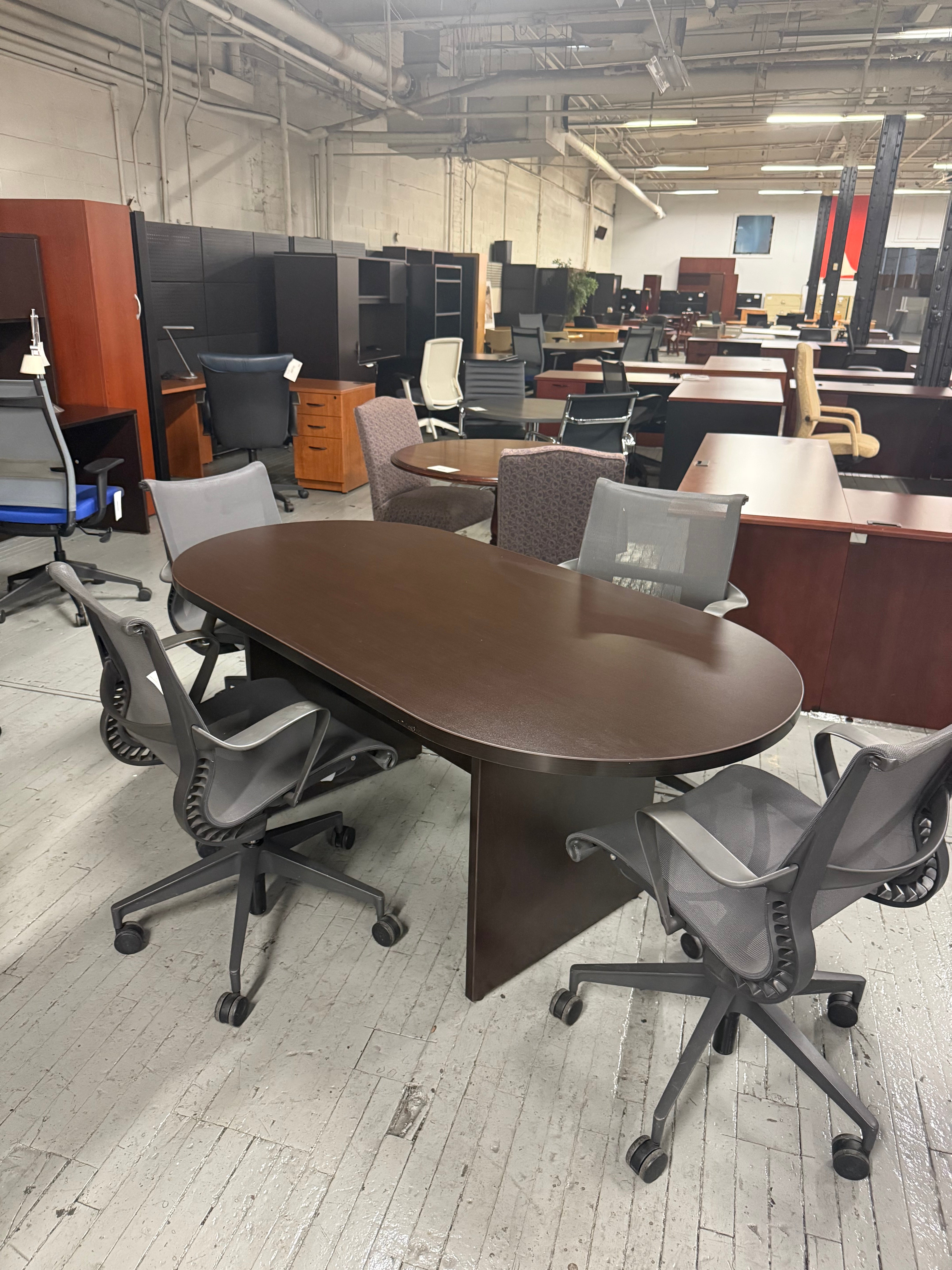 Office to Go Espresso Racetrack Conference Table -Y32