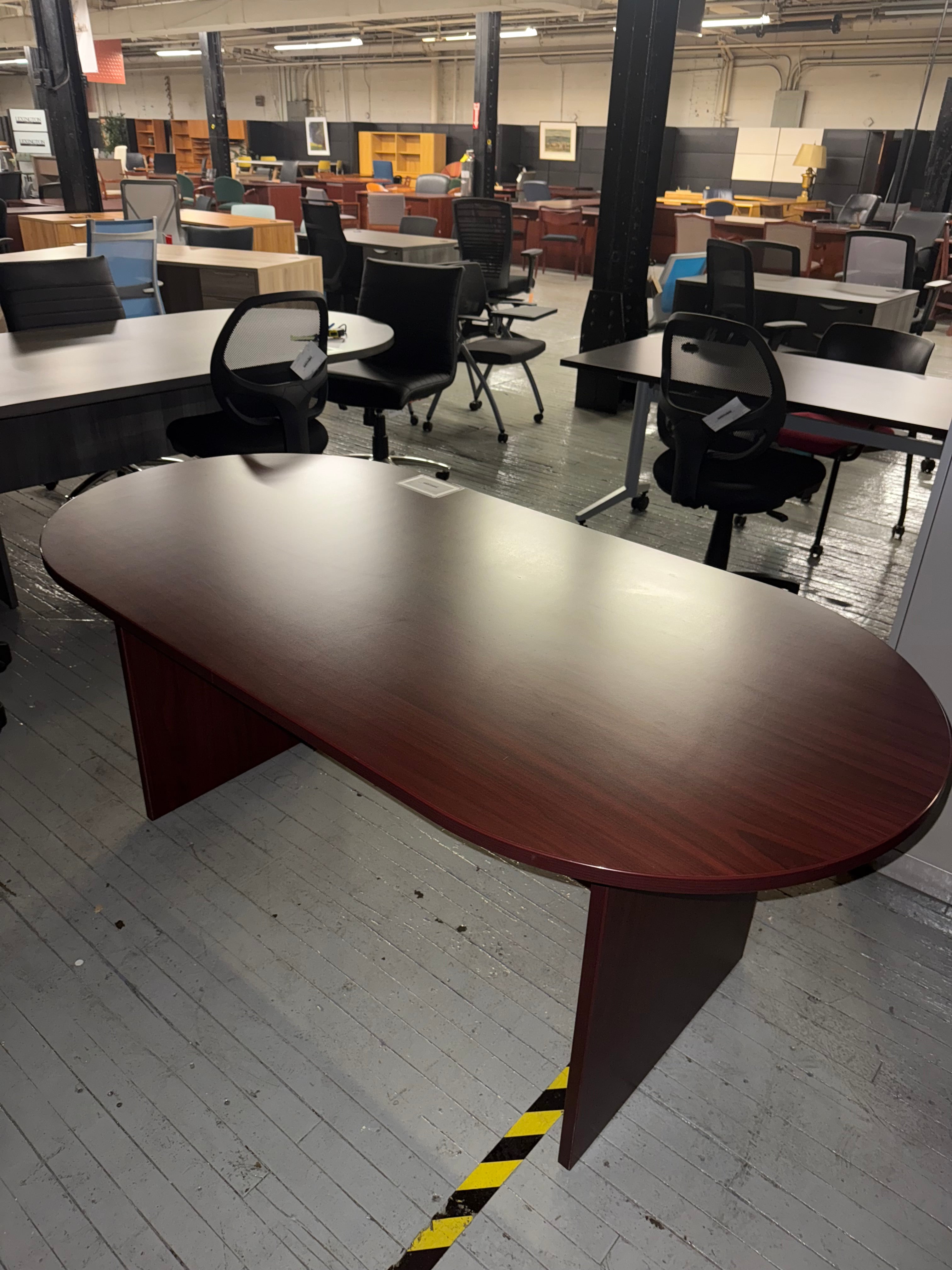 Office to Go Mahogany Laminate Racetrack Conference Table -Y31