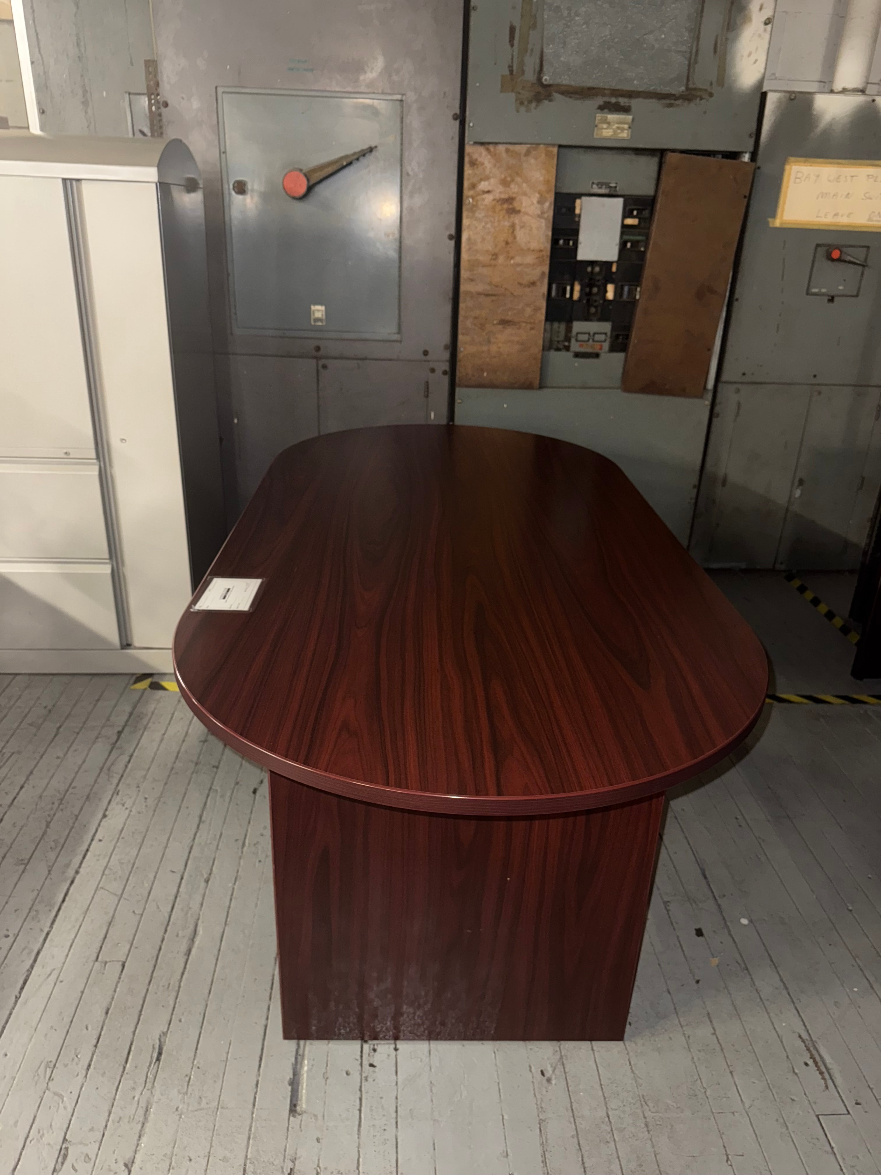 Office to Go Mahogany Laminate Racetrack Conference Table -Y31