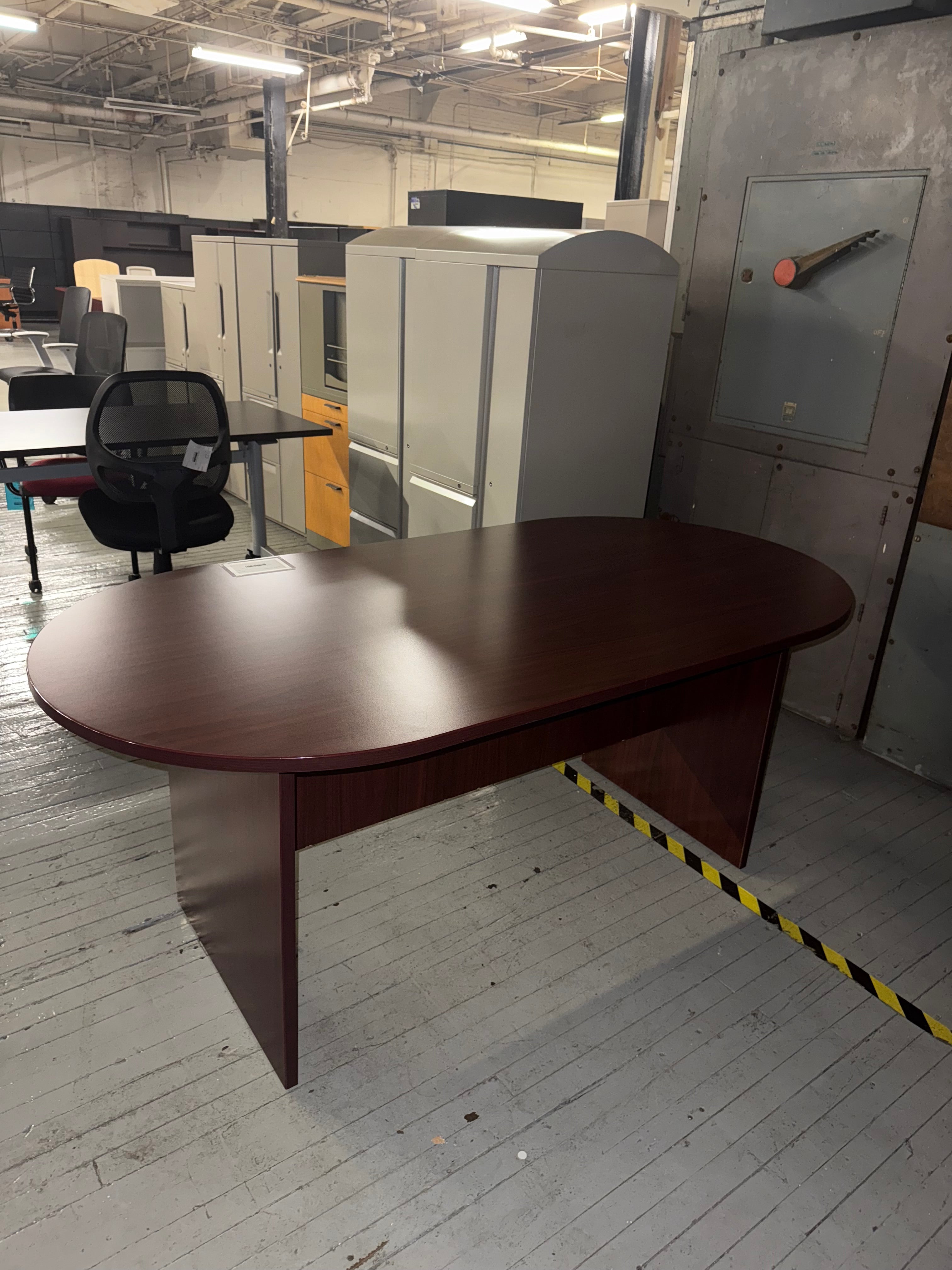 Office to Go Mahogany Laminate Racetrack Conference Table -Y31