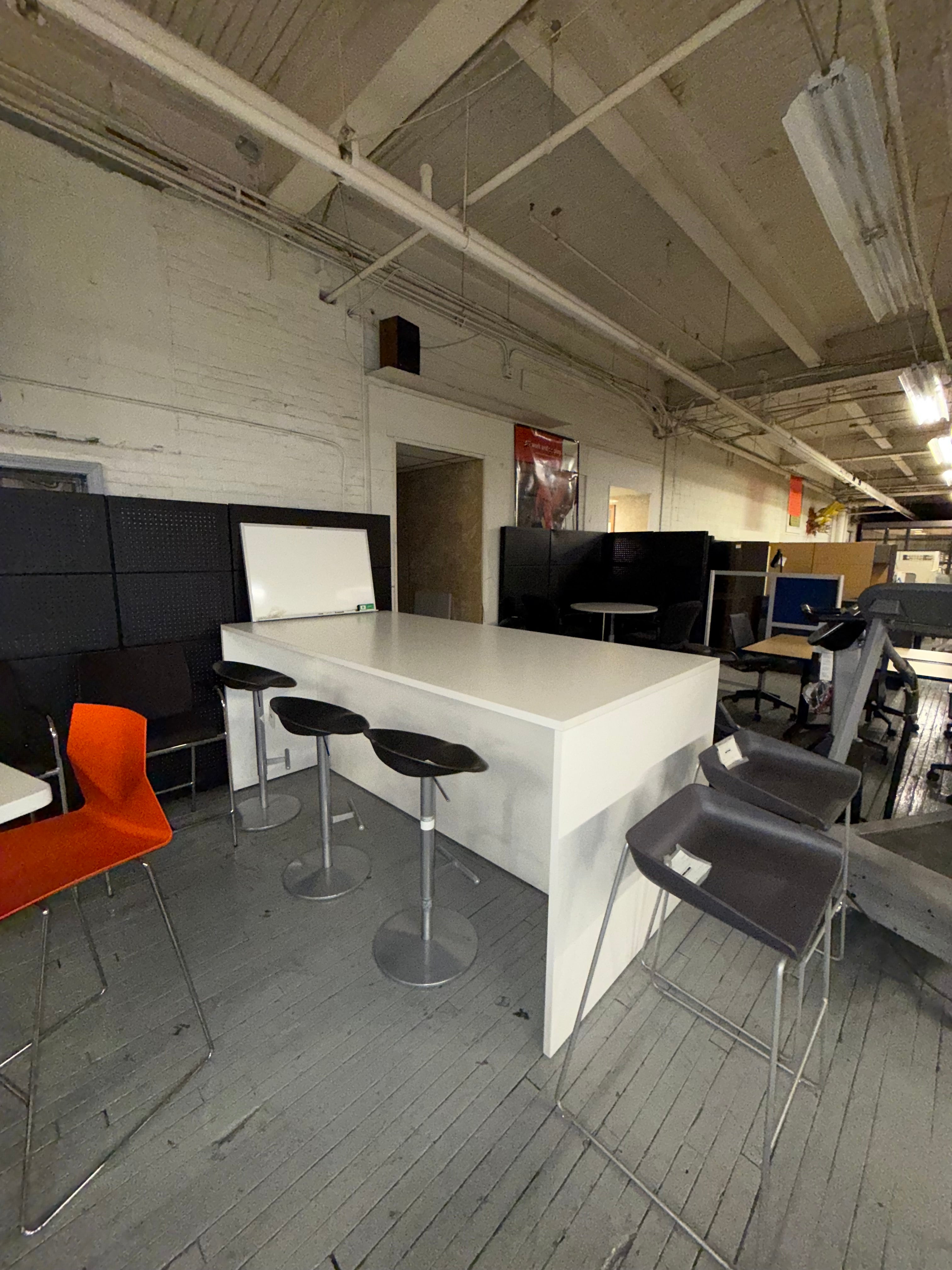 White Laminate Bar-Height Table