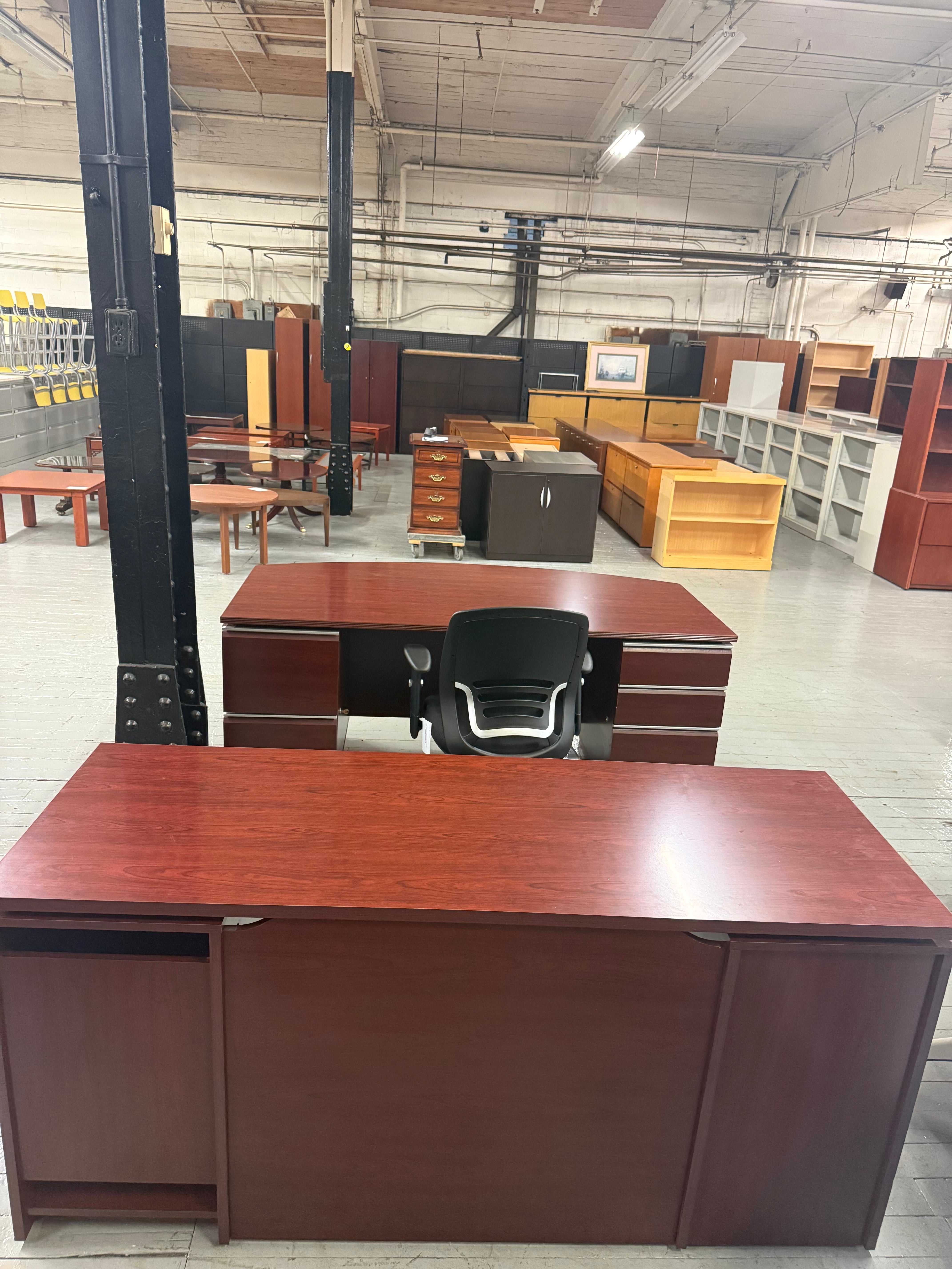 Bush Home Desk & Credenza Set - L56