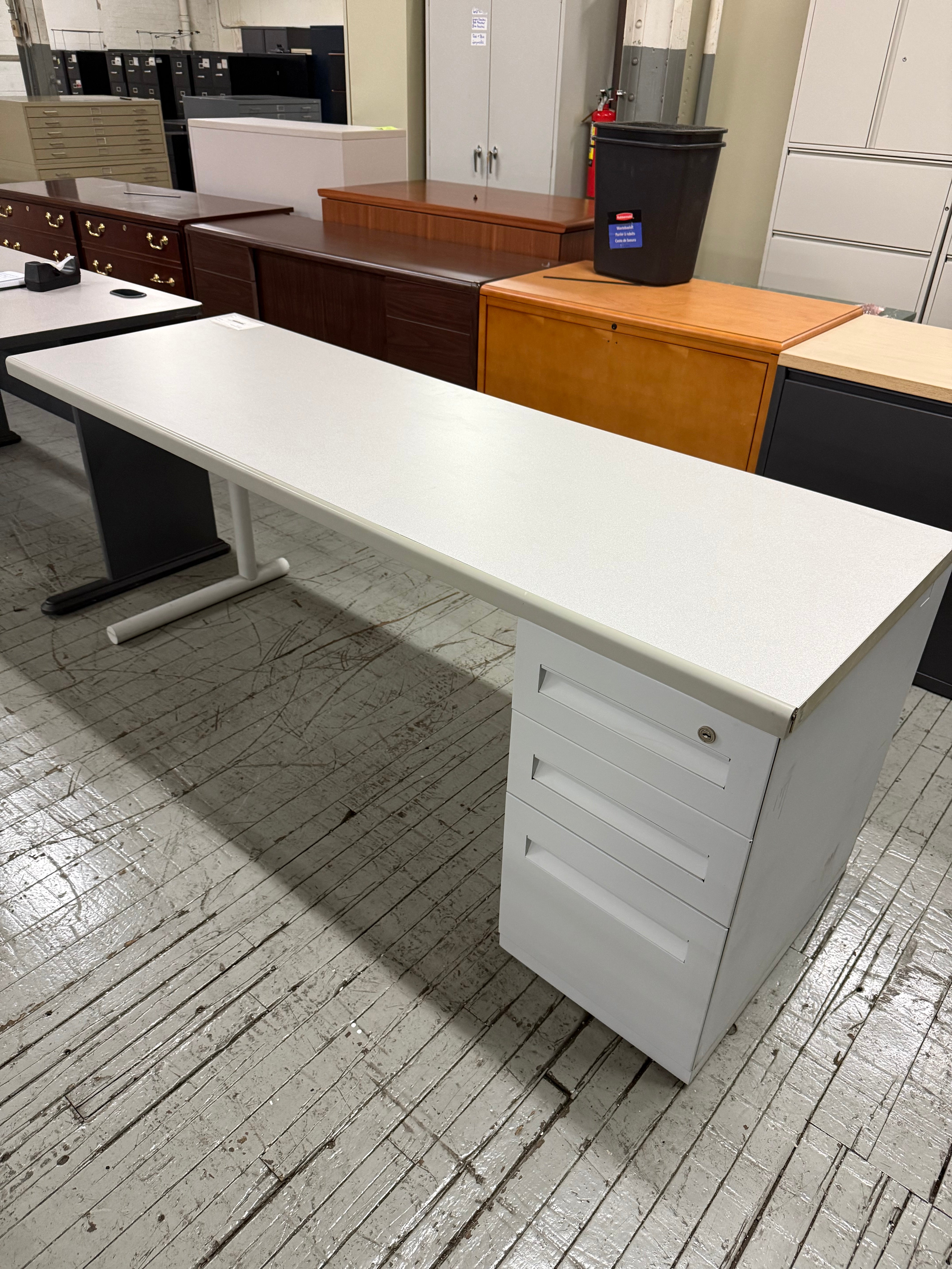 white contemporary desk
