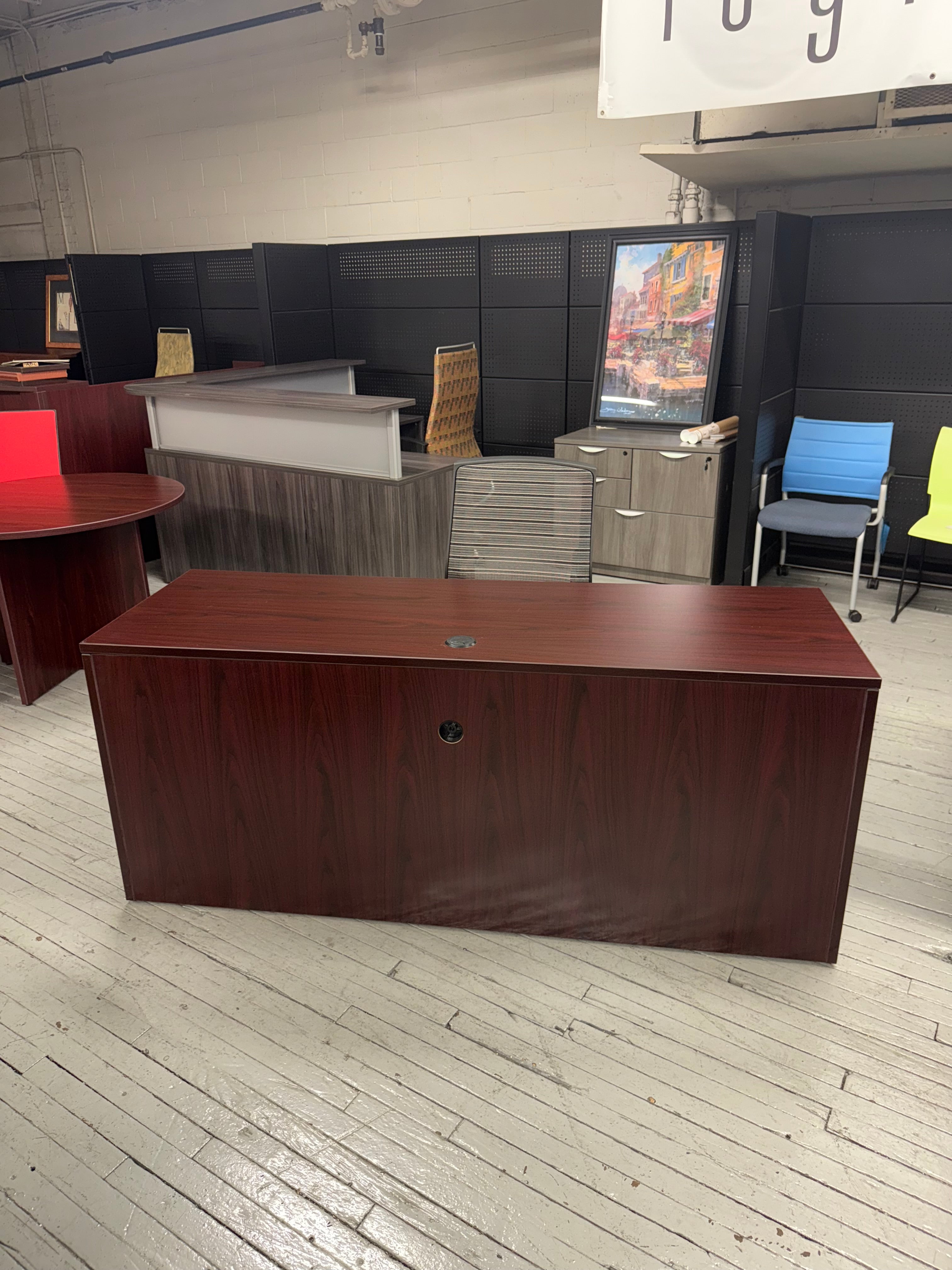 dark brown wood desk