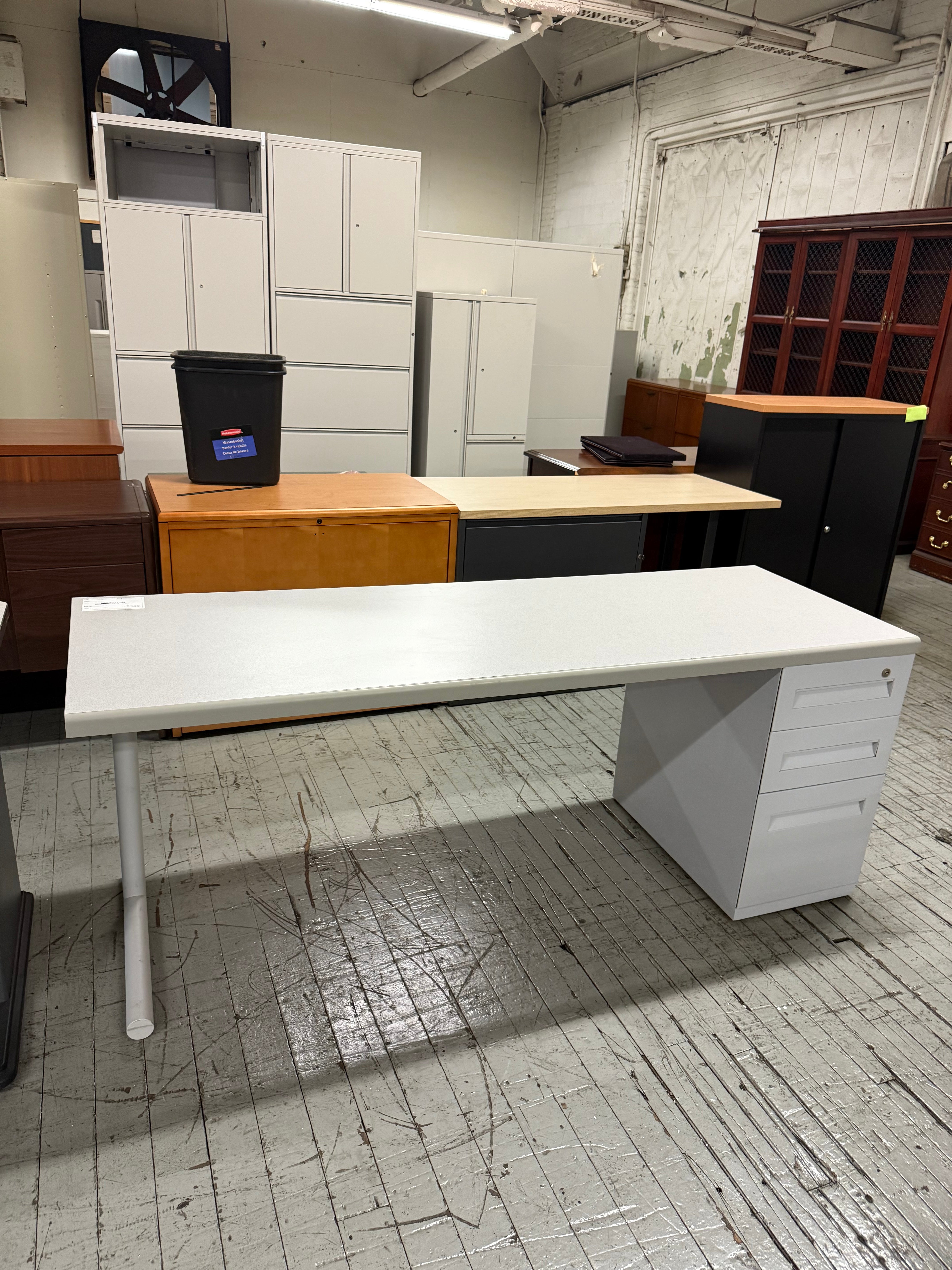 white modern desk