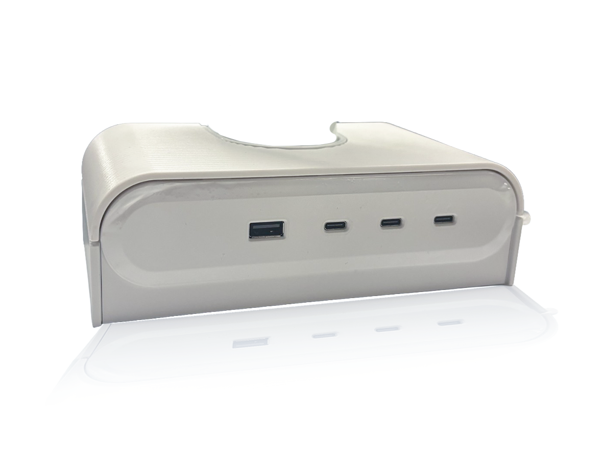 White power module with USB and charging plugs