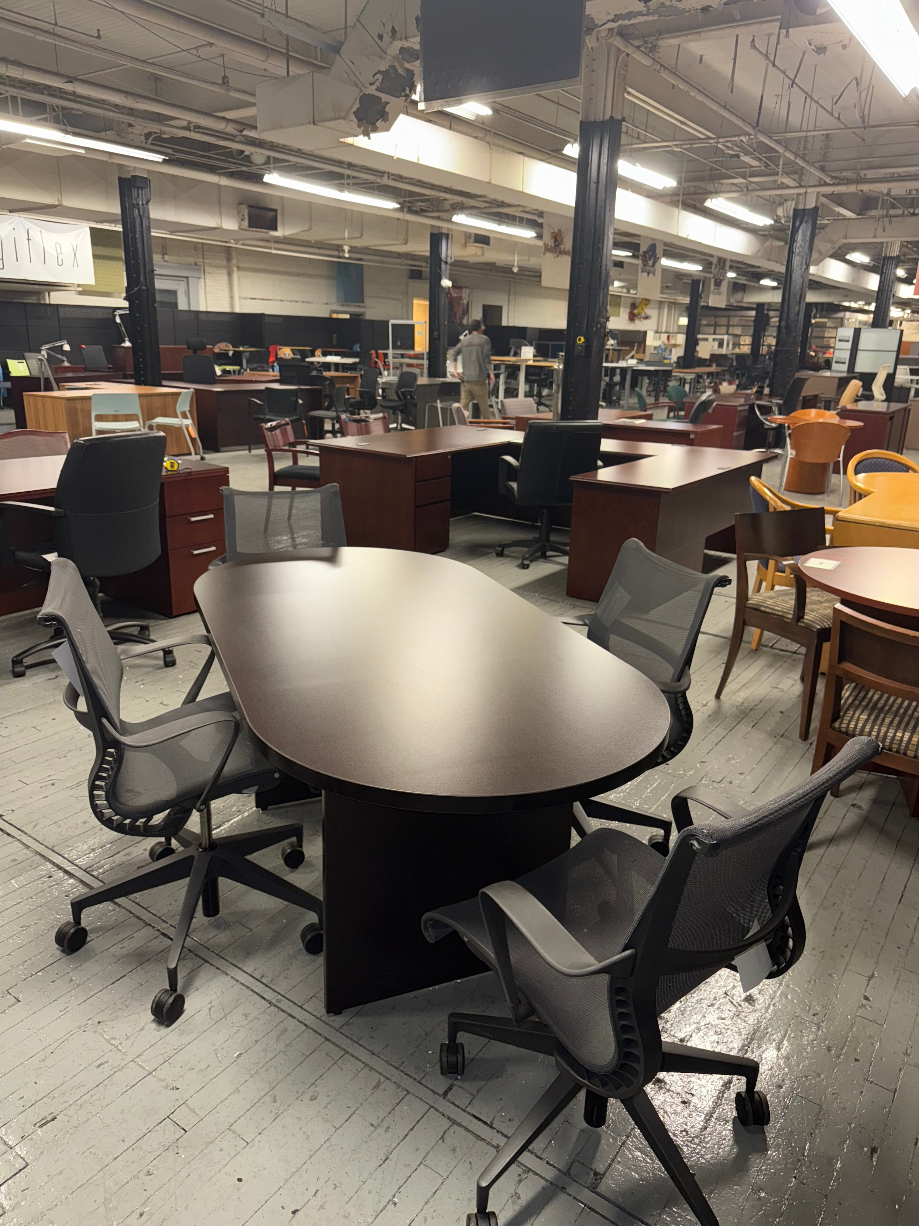 Office to Go Espresso Racetrack Conference Table -Y32