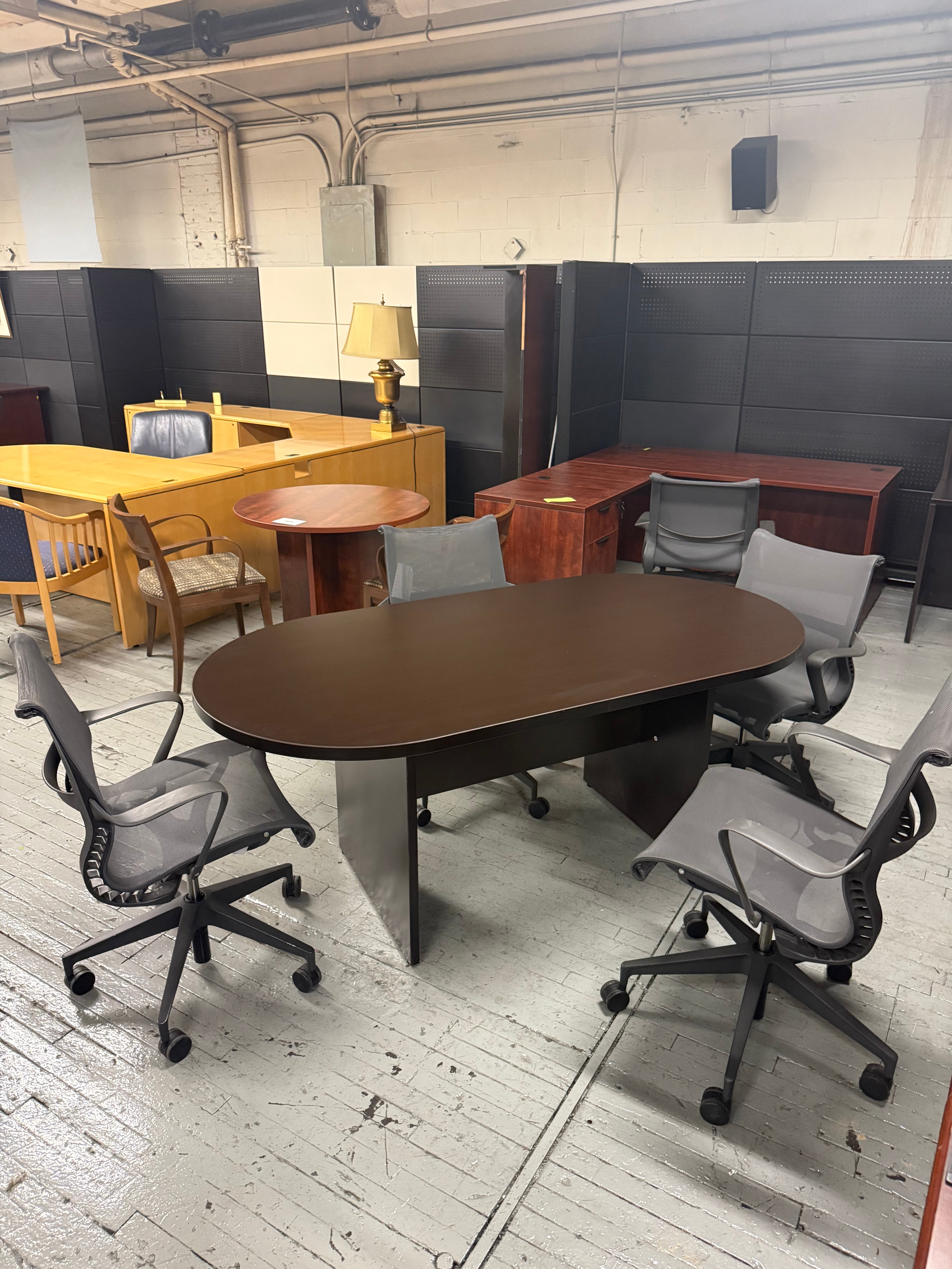Office to Go Espresso Racetrack Conference Table -Y32
