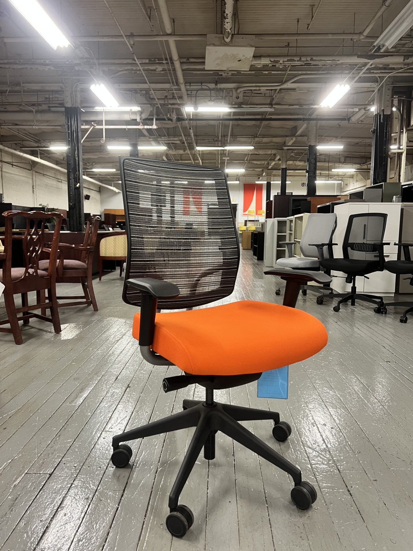 Black and Tangerine SitOnIt task chair 
